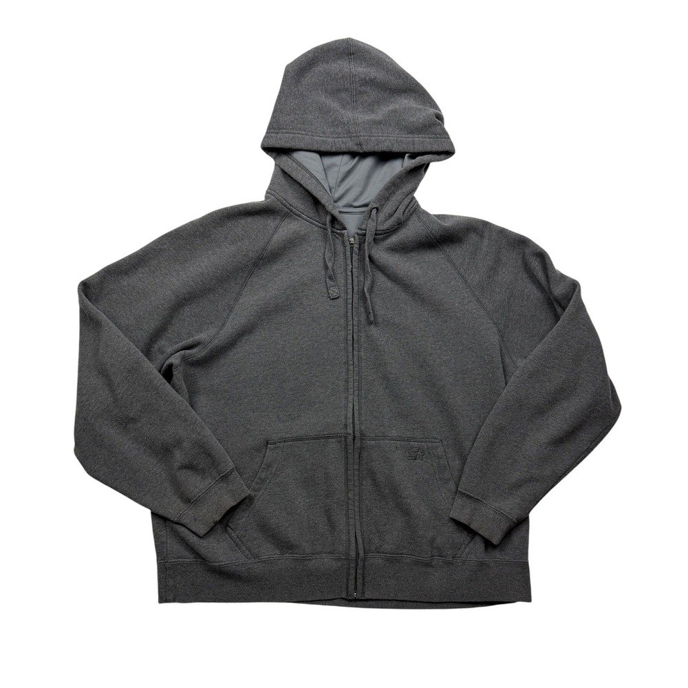 Starter Gray Full Zip Hoodie Men's XL 46-48 Logo Sweatshirt Y2K